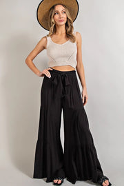 Tiered Flowy Pants with Front Tie