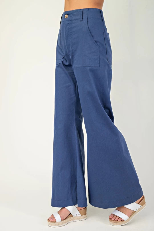 Dark Blue Wide Leg Pants