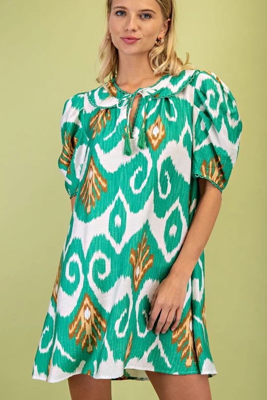 Green Pattern Dress