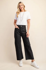 Black Wide Leg Cropped Pant