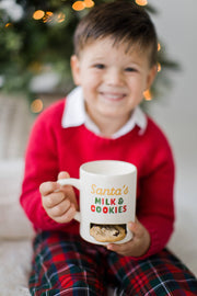 Santa’s Milk & Cookies Christmas Ceramic Mug, White