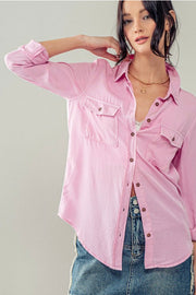 Pink Chambray Button Down