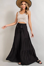 Tiered Flowy Pants with Front Tie