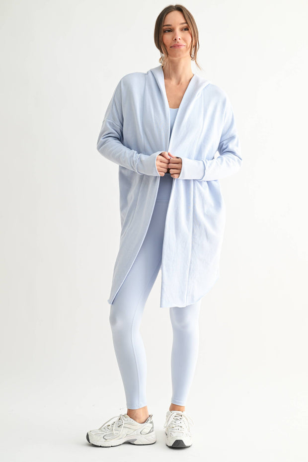 Open Front Longline Hoodie Cardigan