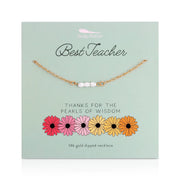 Lucky Feather - Spring Celebrations Necklace - TEACHER - Pearl