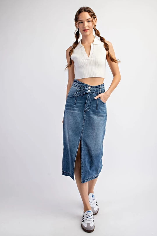 Denim Midi Skirt