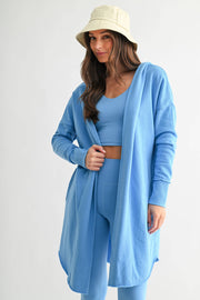 Open Front Longline Hoodie Cardigan