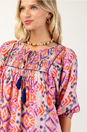 Boho Pink Tassle Dress