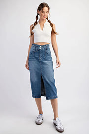 Denim Midi Skirt