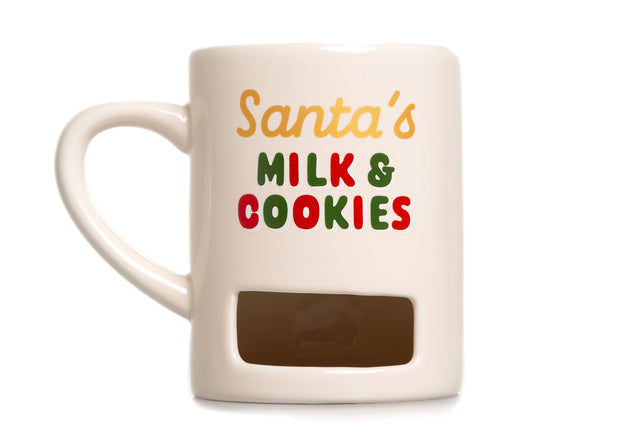 Santa’s Milk & Cookies Christmas Ceramic Mug, White