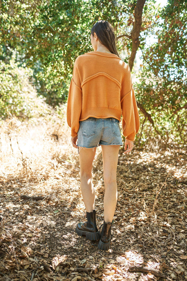 Mello. - Round Neck Sweater: Tan / M