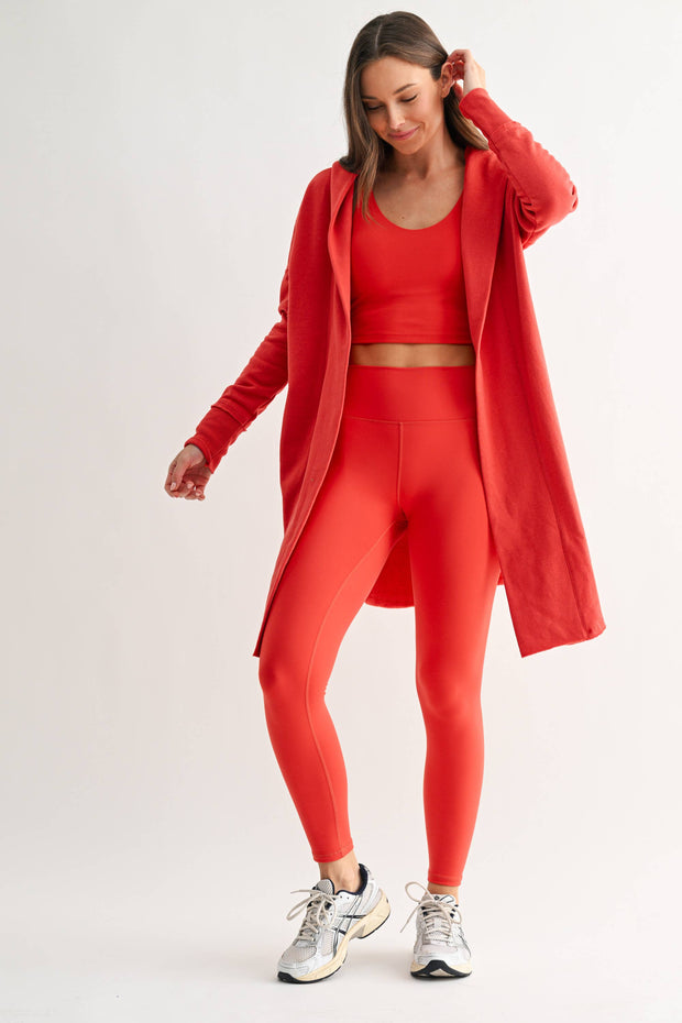 Open Front Longline Hoodie Cardigan