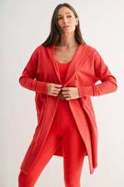 Open Front Longline Hoodie Cardigan