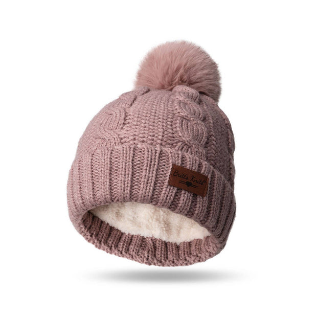 Britt's Knits Cozy Classics Pom Hats- Gray