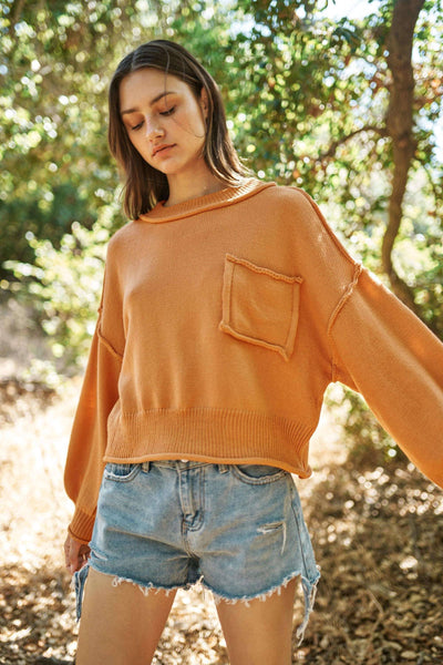 Mello. - Round Neck Sweater: Tan / M