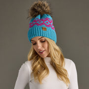 Panache Apparel Co. - Blue & Speckled Patterned Pom Hat