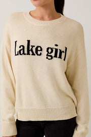 ROUND NECK LONG SLEEVE "LAKEGIRL" LT WEIGHT SWEATER