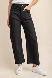 Black Wide Leg Cropped Pant