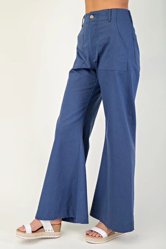 Dark Blue Wide Leg Pants