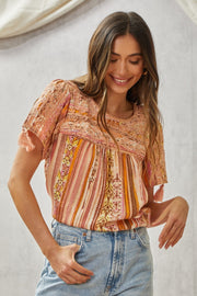 Embroidered Boho Top