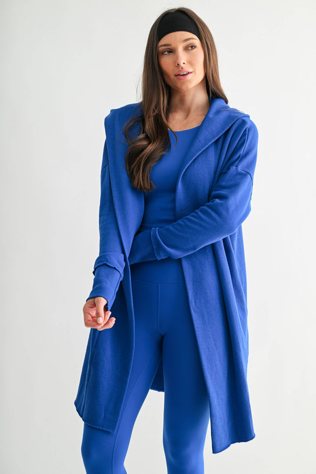 Open Front Longline Hoodie Cardigan
