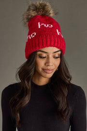 Panache Apparel Co. - Red & White Ho Ho Ho Pom Hat