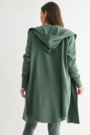 Open Front Longline Hoodie Cardigan