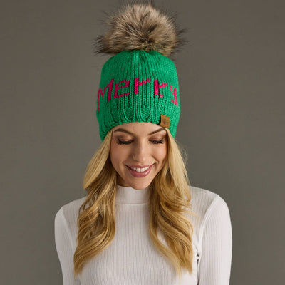 Panache Apparel Co. - Bright Green Merry Pom Hat