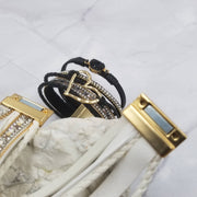 The Pretty Jewellery - Crystal Heart With Magnetic Snap Bracelet: Black