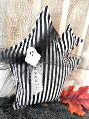 Halloween Haunted House Mini Pillow | Home Decor: Black