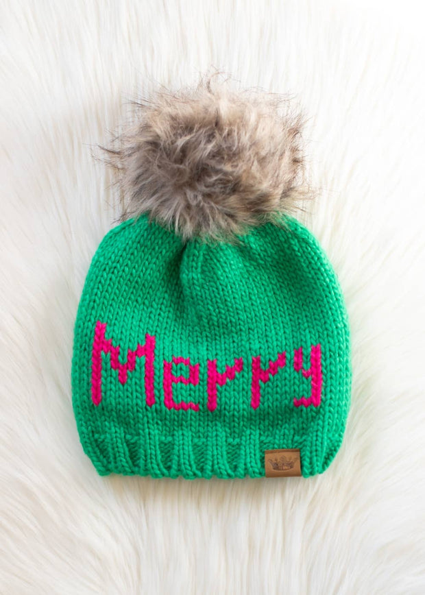 Panache Apparel Co. - Bright Green Merry Pom Hat