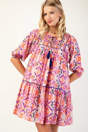 Boho Pink Tassle Dress