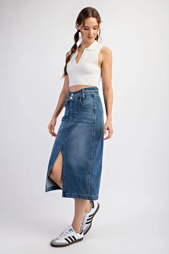 Denim Midi Skirt