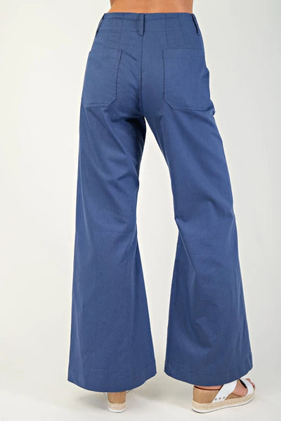 Dark Blue Wide Leg Pants