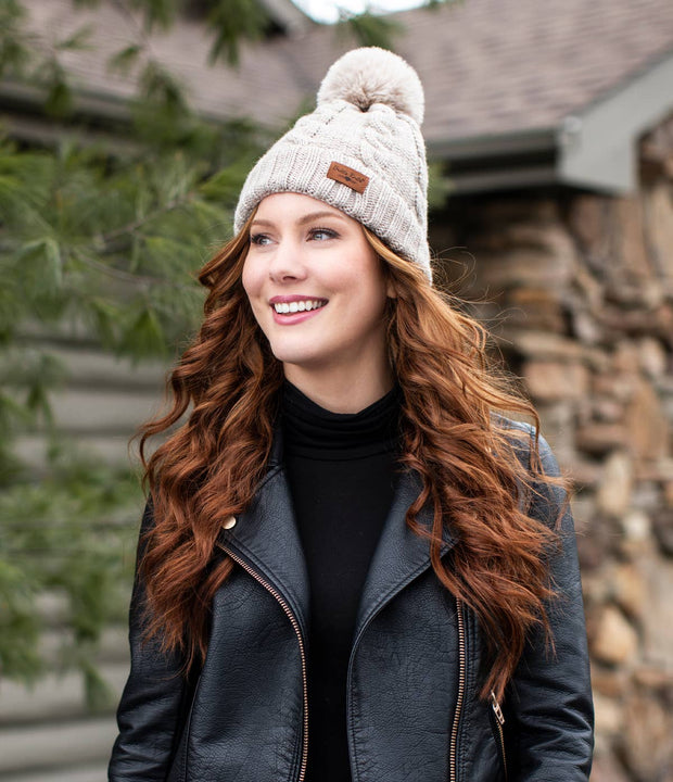 Britt's Knits Cozy Classics Pom Hats- Gray