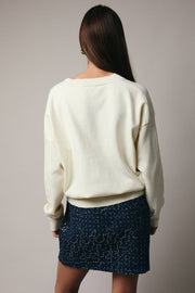 LONG SLEEVE BEAR SKATER GRAPHIC SWEATER