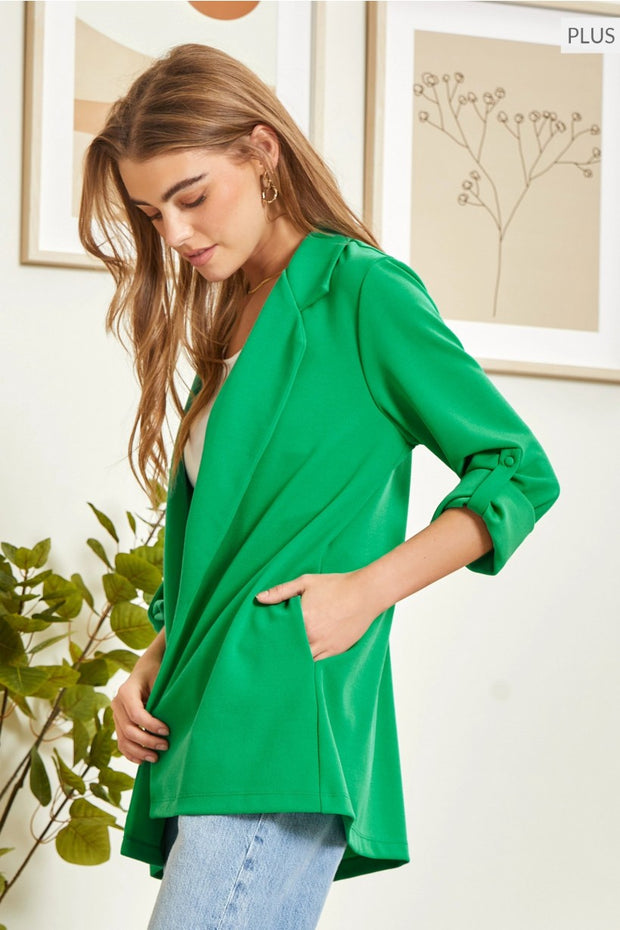 Plus Light Summer Green Blazer