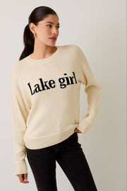 ROUND NECK LONG SLEEVE "LAKEGIRL" LT WEIGHT SWEATER