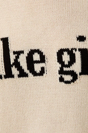 ROUND NECK LONG SLEEVE "LAKEGIRL" LT WEIGHT SWEATER