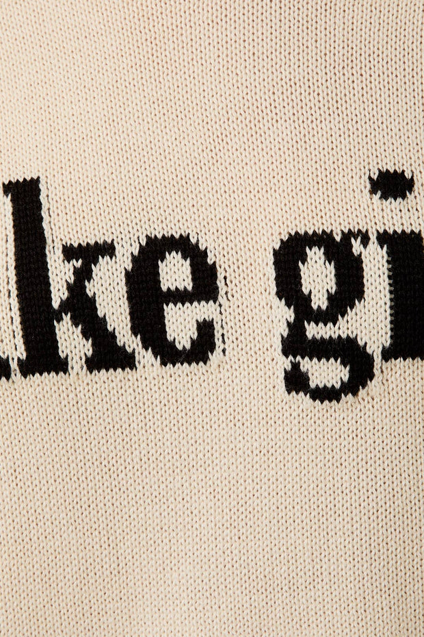 ROUND NECK LONG SLEEVE "LAKEGIRL" LT WEIGHT SWEATER