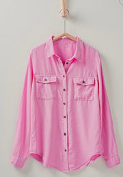 Pink Chambray Button Down