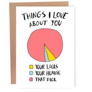 Sleazy Greetings - Things I Love About You - Funny Love Greeting Card