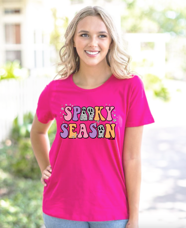 Spooky Season Hot Pink Crewneck Tee