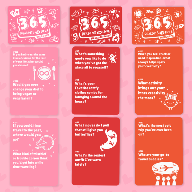 Sleazy Greetings - 365 Reasons To Love - Couples Game of Icebreaker Questions