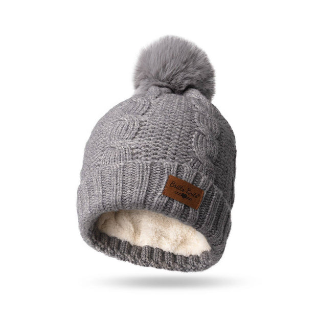 Britt's Knits Cozy Classics Pom Hats- Gray