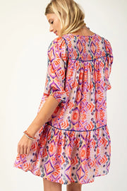 Boho Pink Tassle Dress