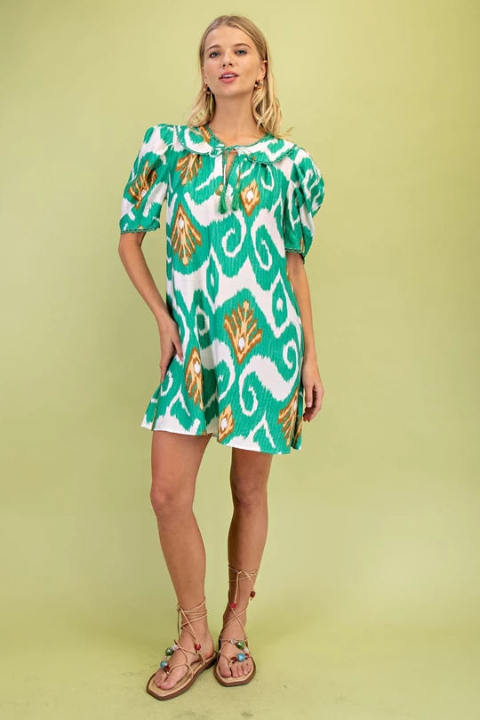 Green Pattern Dress