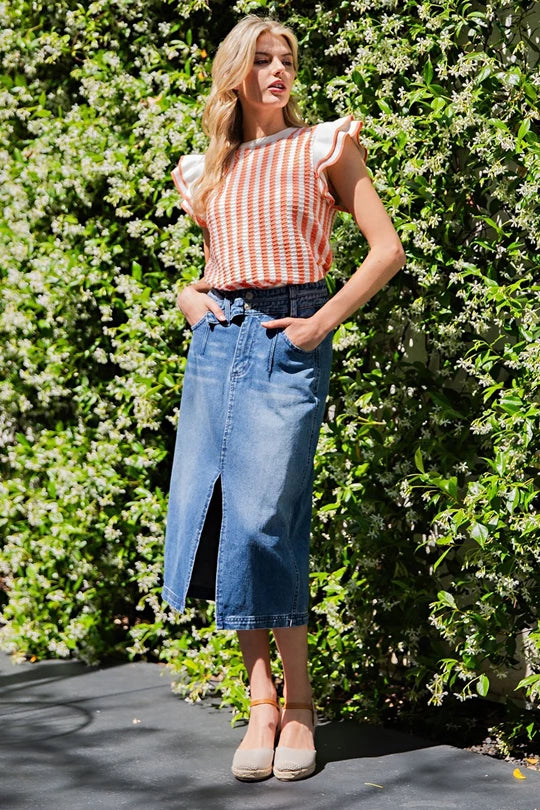 Denim Midi Skirt