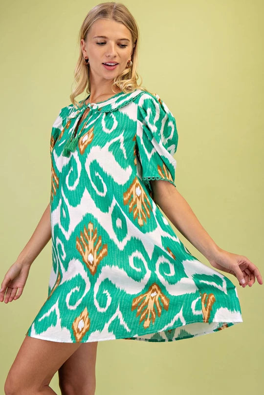 Green Pattern Dress