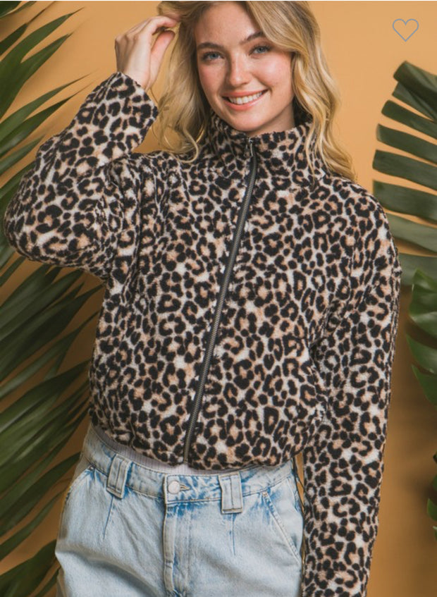 Leopard Semi crop jacket